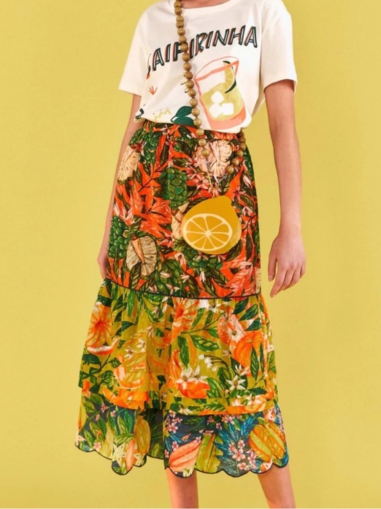 FARM Rio Dresses & Skirts - Farm Rio Tiered Floral Midi Skirt - L